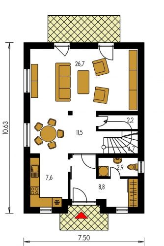 Floor plan of ground floor - KOMPAKT 37